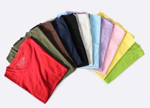 banyak pilihan warna kaos custom