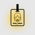 luggage tag dengan gambar foto diri